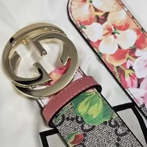 GUCCI Blooms Belt Pink with Small Gold GG Gucci | Accessories | Gucci Blooms Belt Pink With Small Gold  main image 2